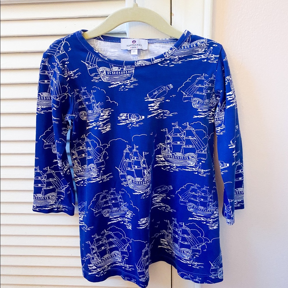 Nantucket Kids Tall Ships Tunic Dress 2T EUC